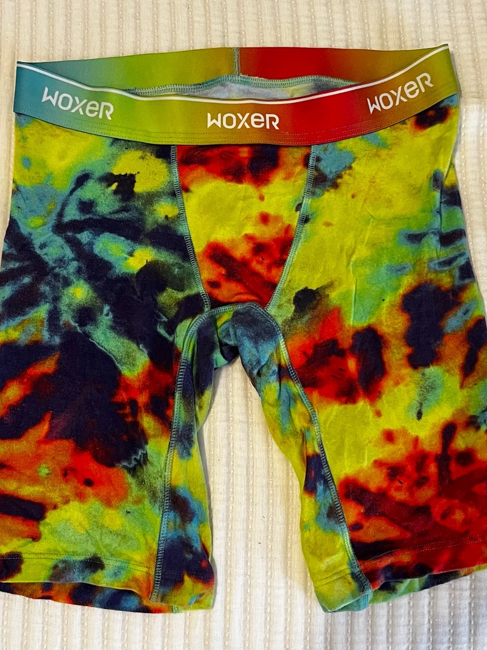 Woxer Tie-Dye Baller 7” boxer shorts Size Small S rainbow colors pride